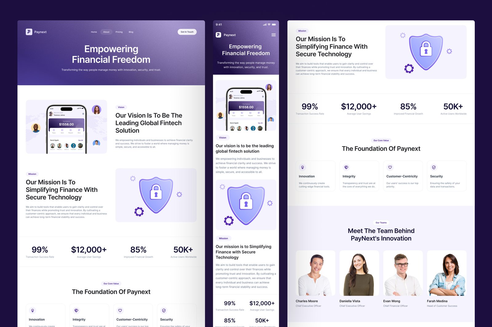 Paynext - Fintech Website