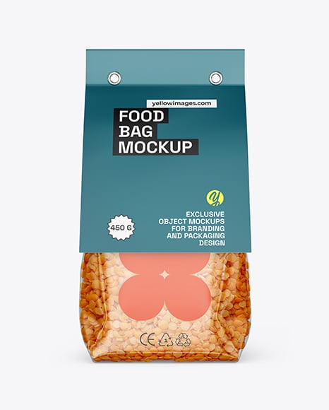 Transparent Package with Lentils Mockup - Santa sack mockup