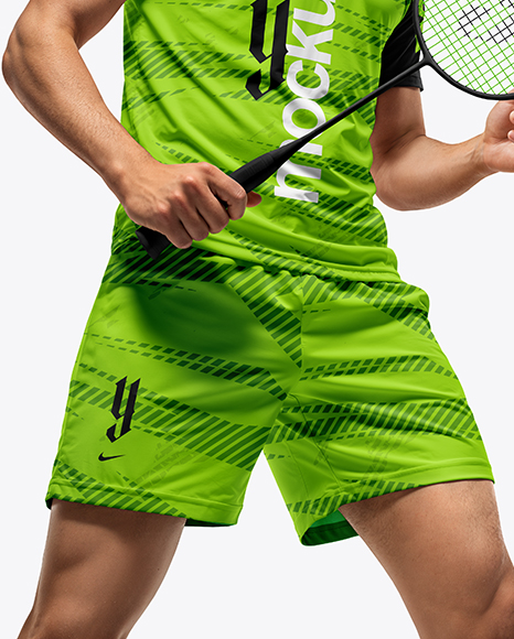 Man Wearing Badminton Uniform Mockup
