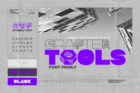 Crafter Tools Font Family - Abstract font