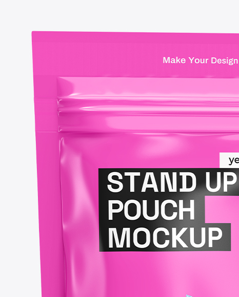 Glossy Stand-Up Pouch Mockup