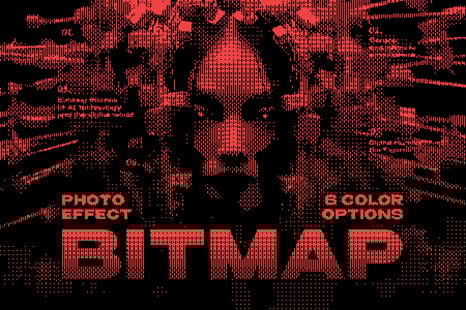 Dither Bitmap Photo Effect - Instagram story