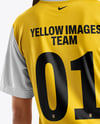 Female Soccer Player Wearing Jersey and Shorts Mockup