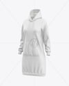 Women Cotton Hoodie Dress Mockup - Half Side View