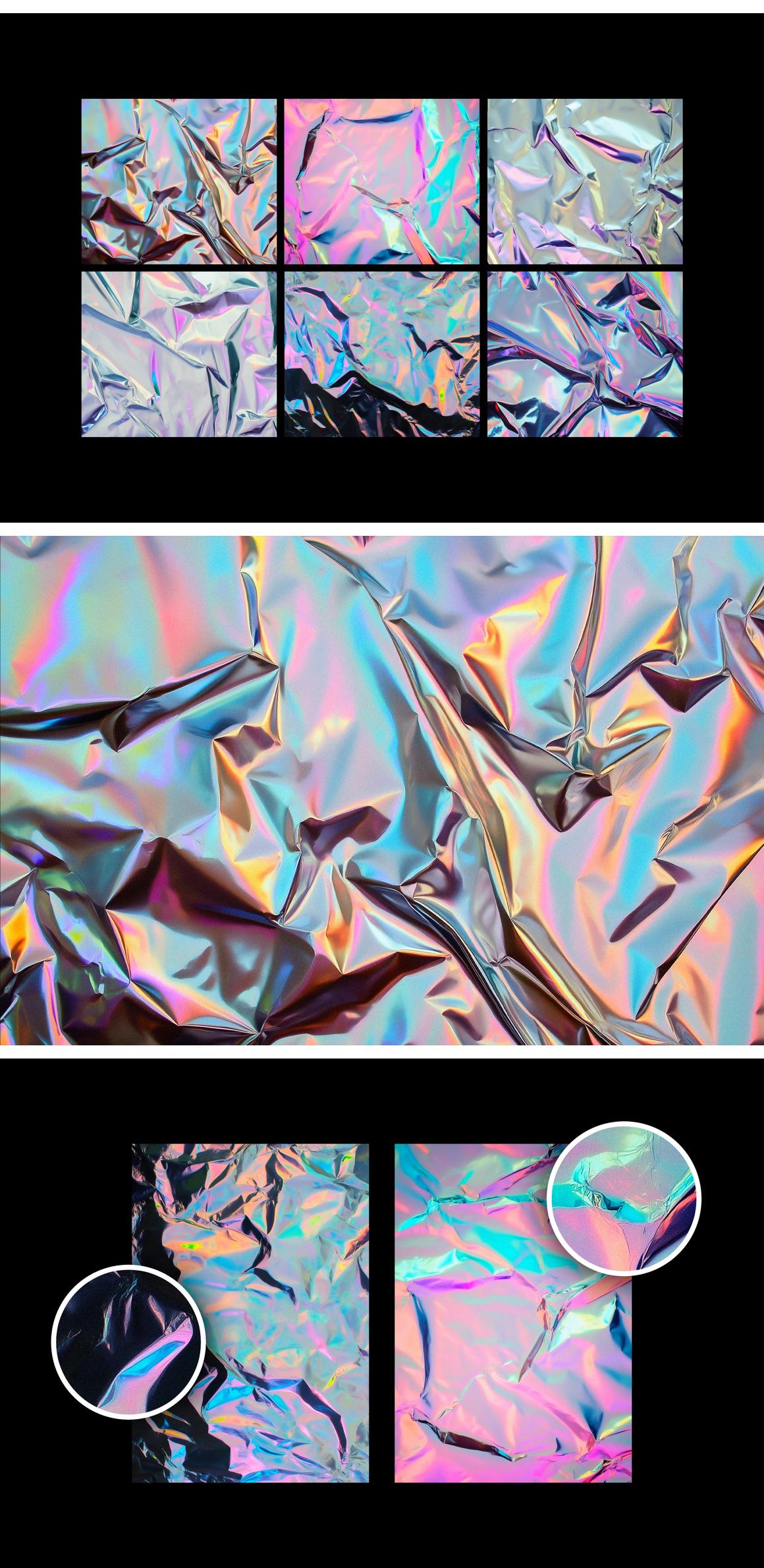 Iridescent Holographic Foil Textures
