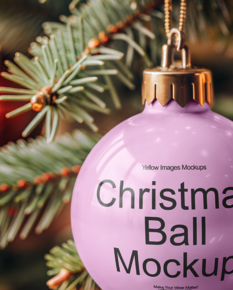 Glossy Christmas Ball Mockup