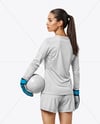Female Soccer Goalkeeper Wearing Long Sleeve Jersey Mockup