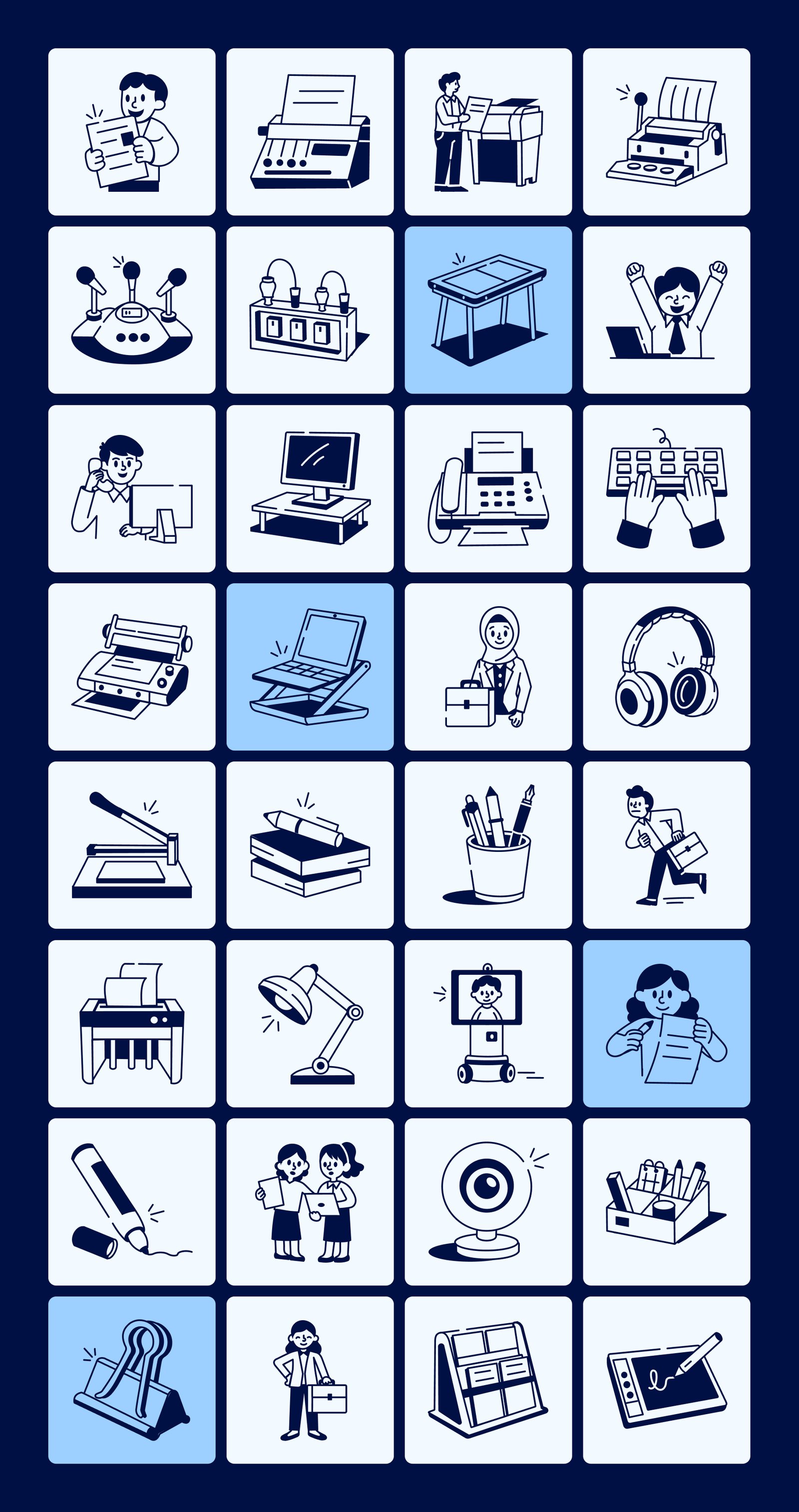 Office Work Drawing Art Set