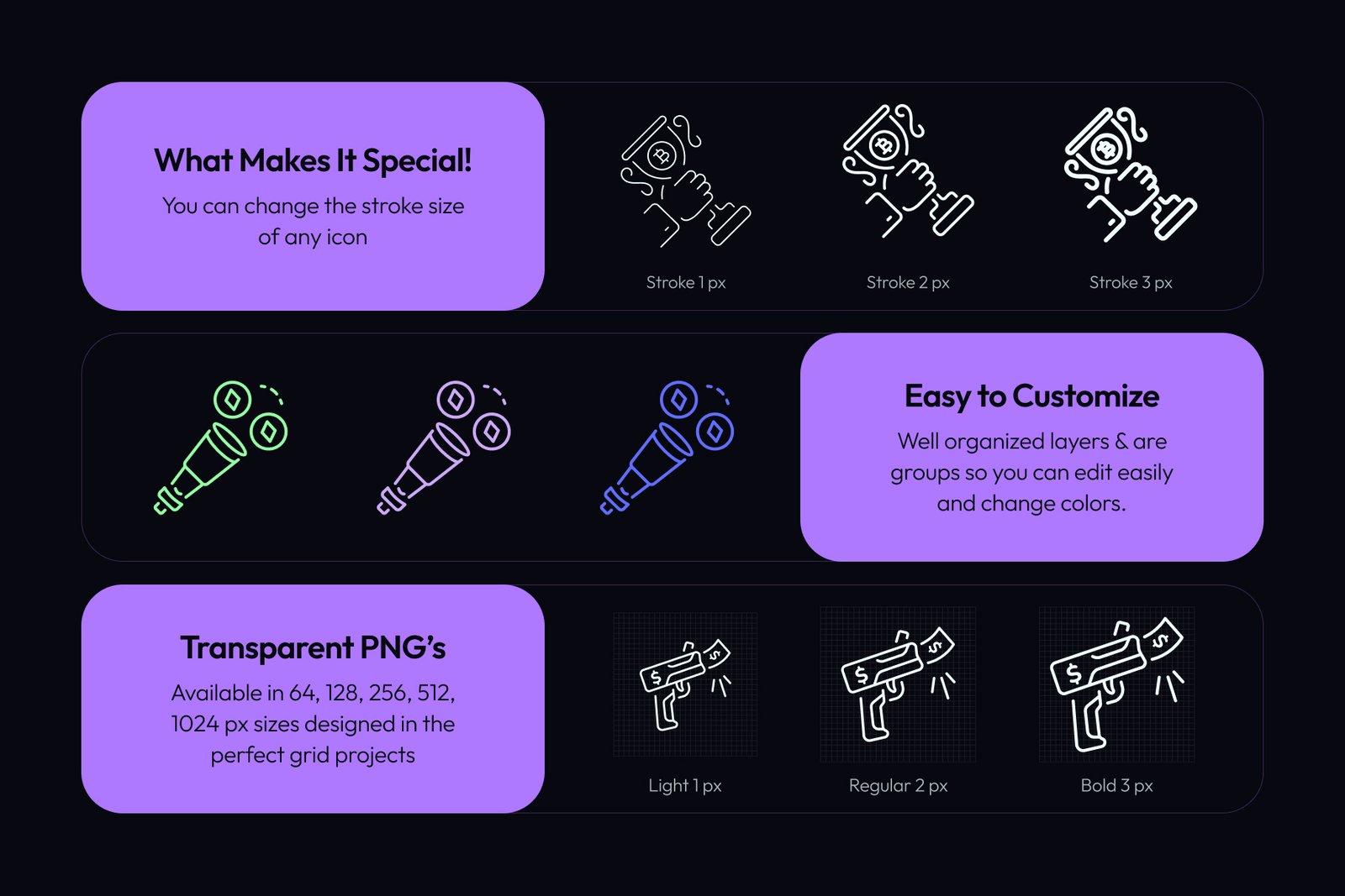 Crypto Icon Art Set