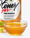 Glass Jar with Linden Honey Mockup