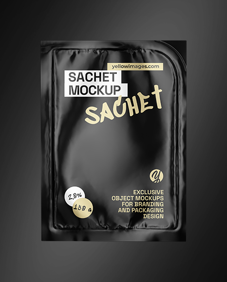 Glossy Sachet Mockup