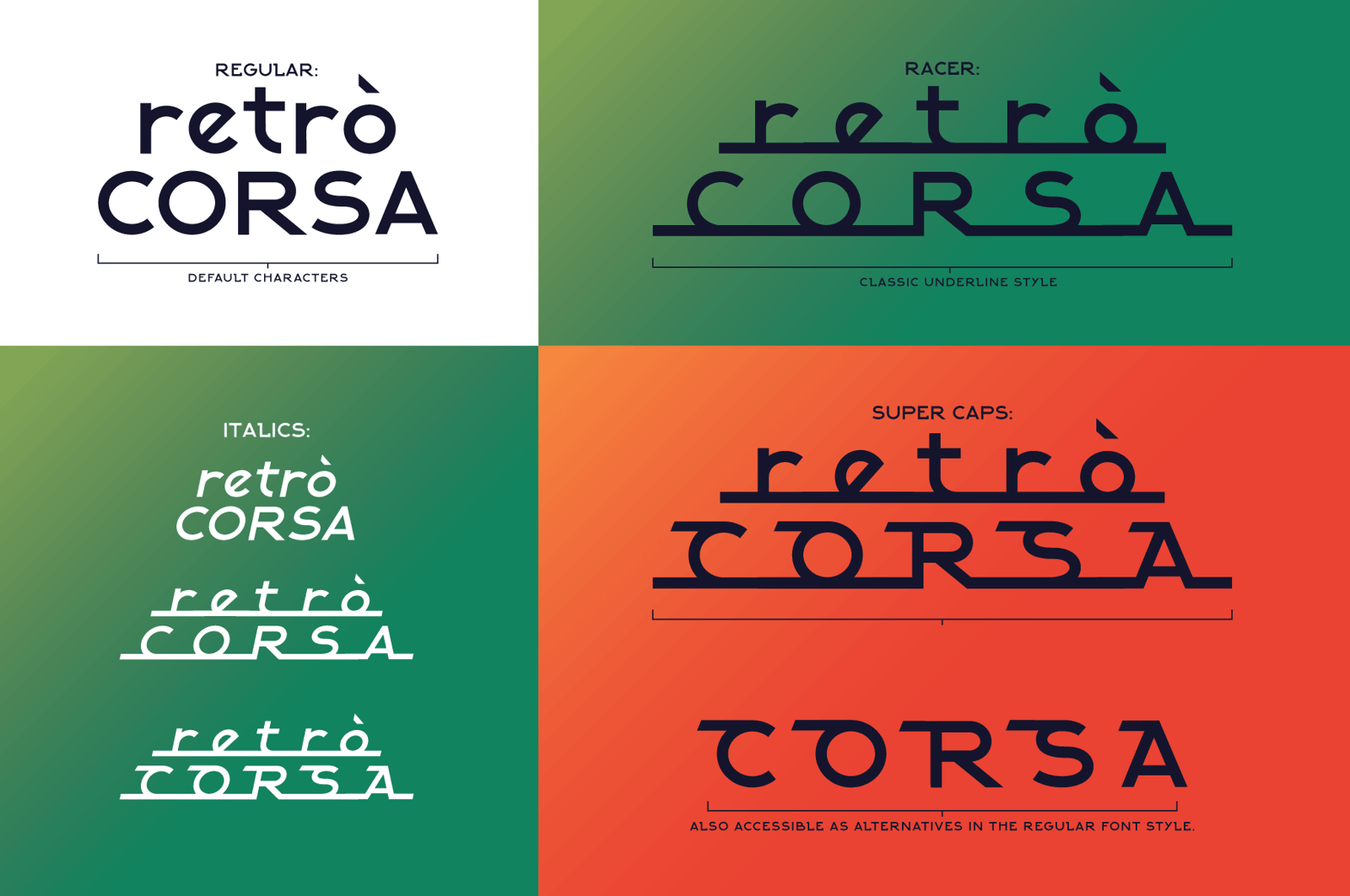 Alpha Strada: Luxury Type Inspired by Vintage Car Emblems