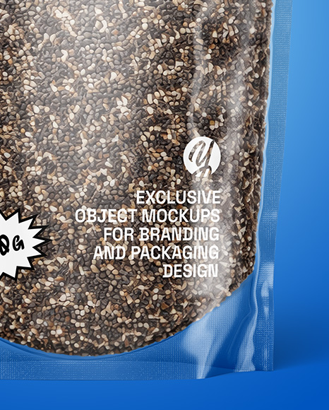 Stand-Up Pouch w/ Chia Seeds Mockup