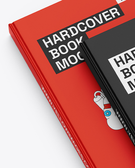 Two Hardcover Books Mockup