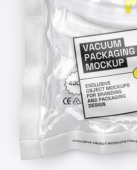 Transparent Clear Plastic Flow-Pack with Sausages Mockup