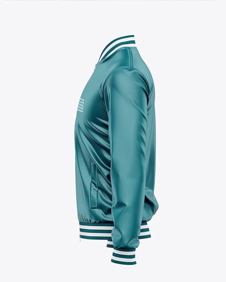 Satin Varsity Zip-Up Jacket Mockup - Jacket mockup
