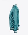 Satin Varsity Zip-Up Jacket Mockup