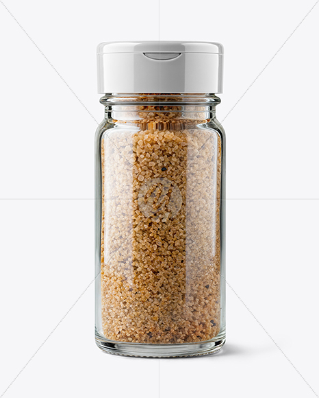 Glass Jar with Smoked Sea Salt Mockup