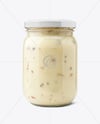 Clear Glass Jar with Clam Chowder Mockup