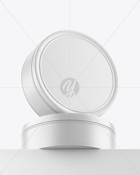 Two Matte Round Tin Boxes Mockup