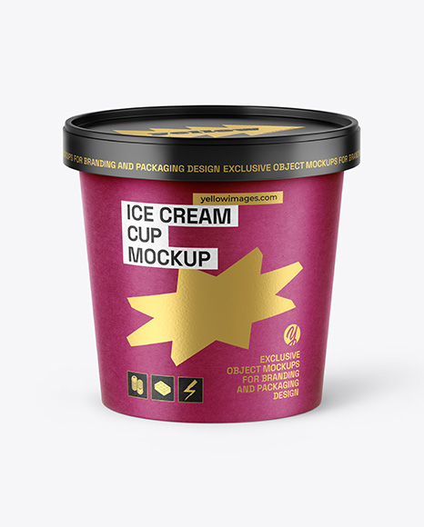 Kraft Paper Ice Cream Cup Mockup