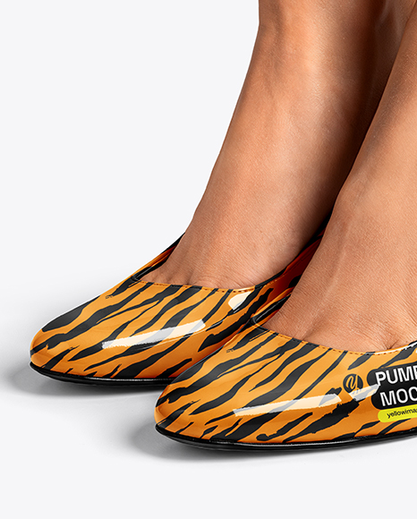 Pair of Pumps on Woman's Legs Mockup