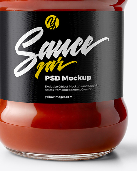 Glass Jar with Tomato Paste Mockup