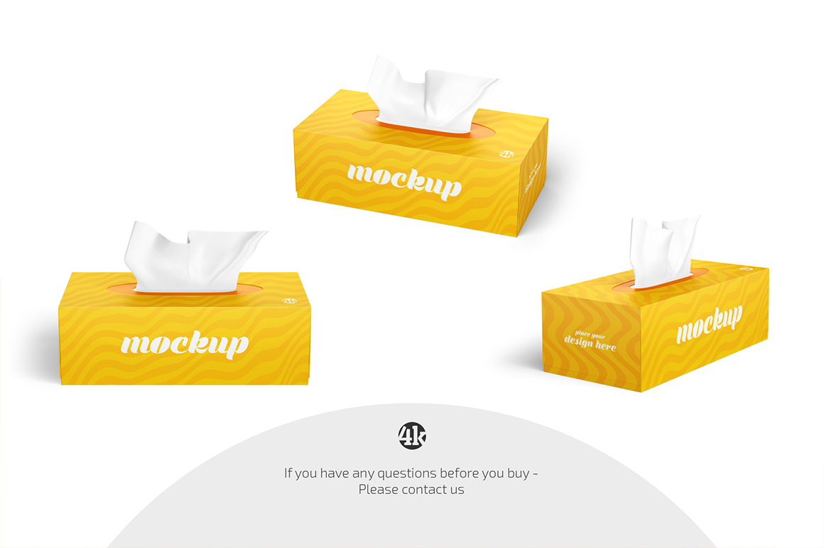 Box with Paper Wipes Mockup Set