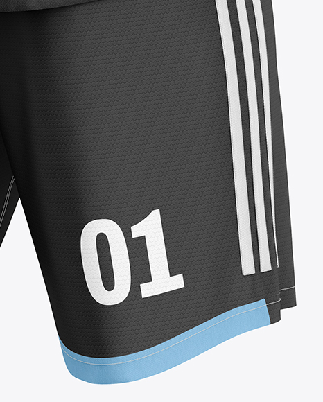Soccer Kit Mockup - Back Half Side View