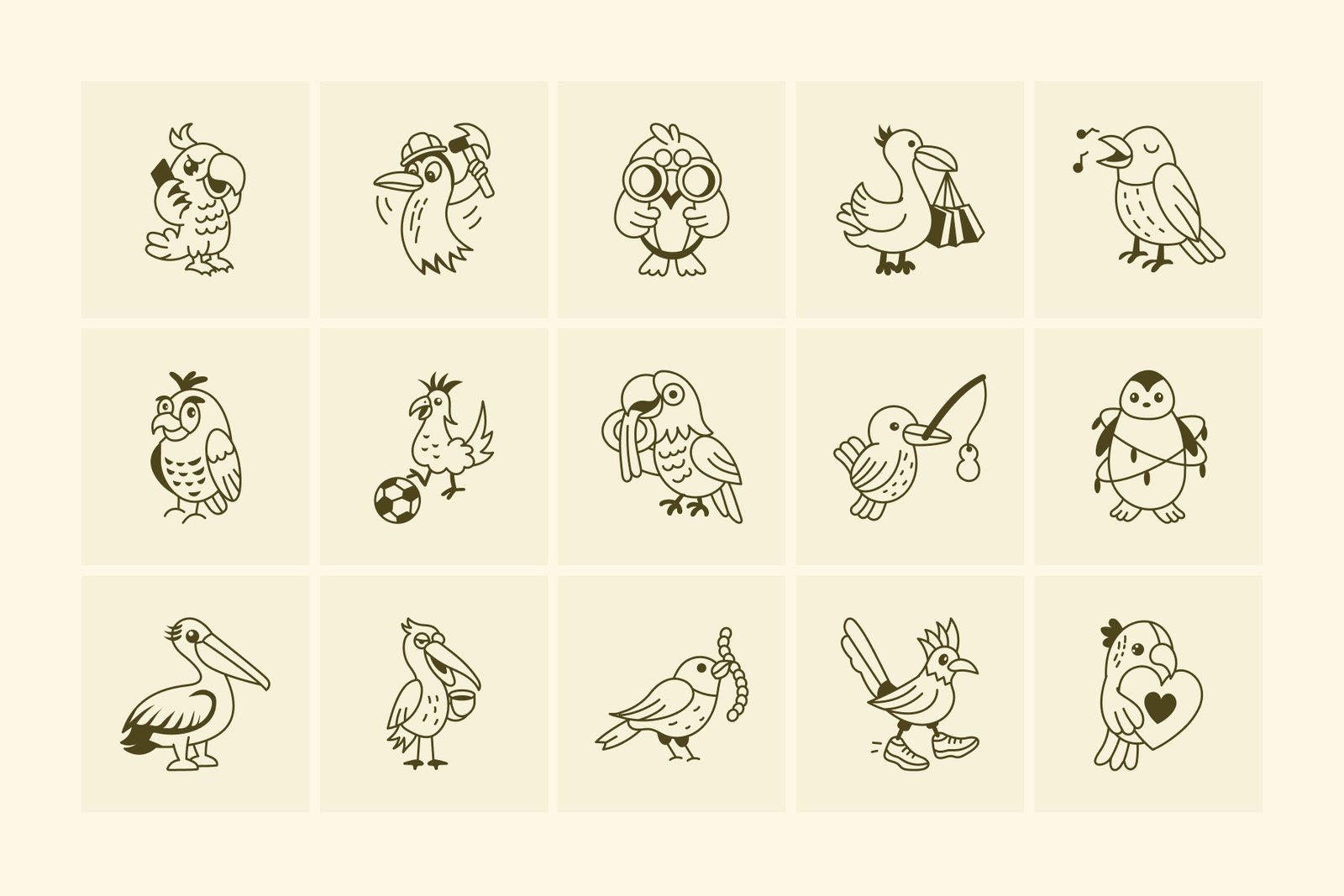 Bird Doodle Art Set