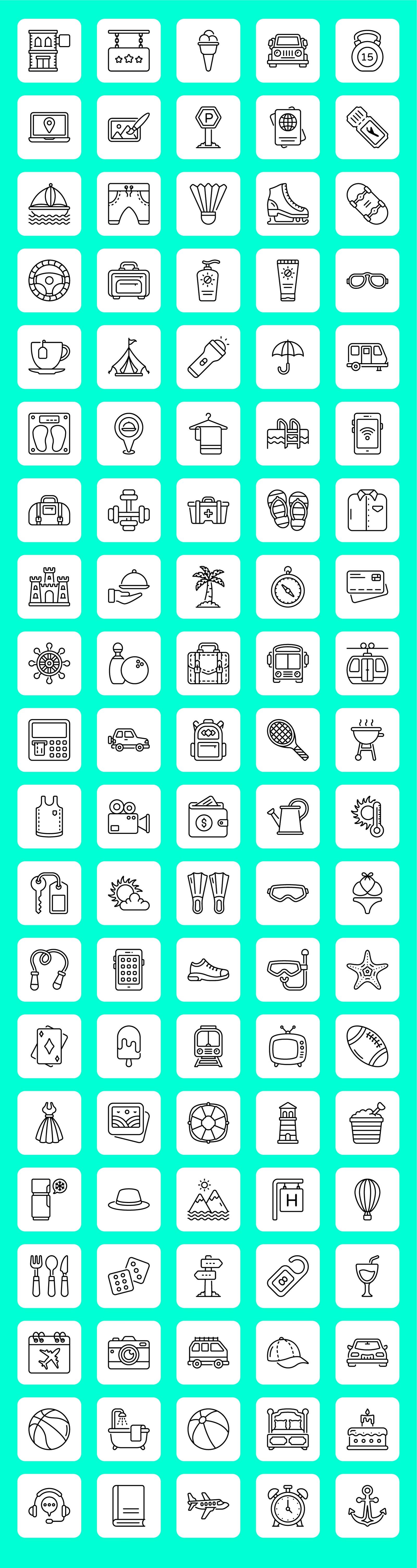Travel and Hotel Outline Icon