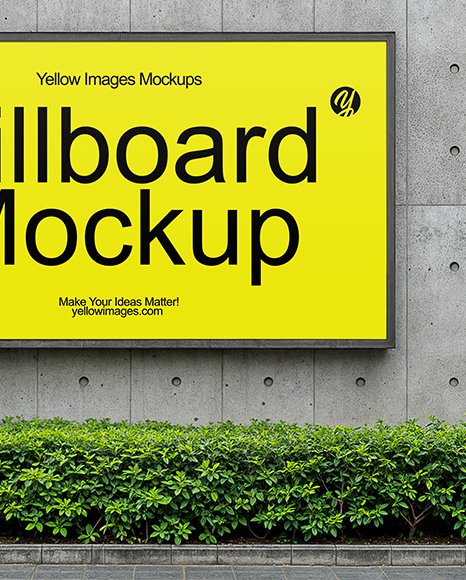 Billboard on a Concrete Wall Mockup