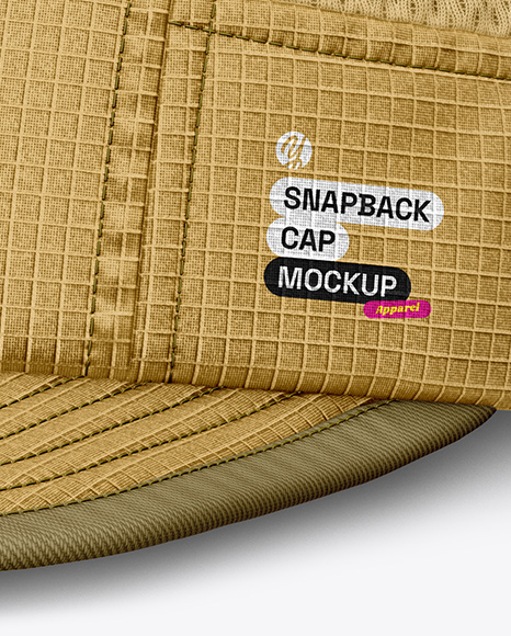Ripstop Snapback Cap Mockup - Half Side View