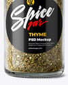 Glass Spice Jar with Thyme Mockup