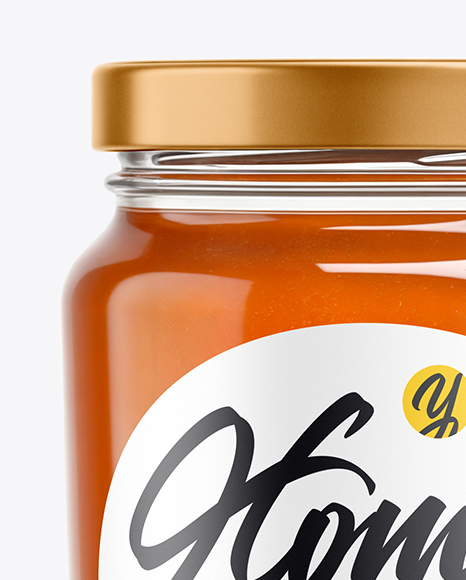 Glass Jar with Heather Honey Mockup