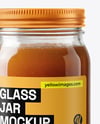 Clear Glass Jar with Beef Bone Broth Mockup