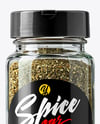 Glass Spice Jar with Oregano Mockup
