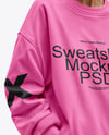 Elderly Woman Wearing Sweatshirt & Sweatpants Mockup