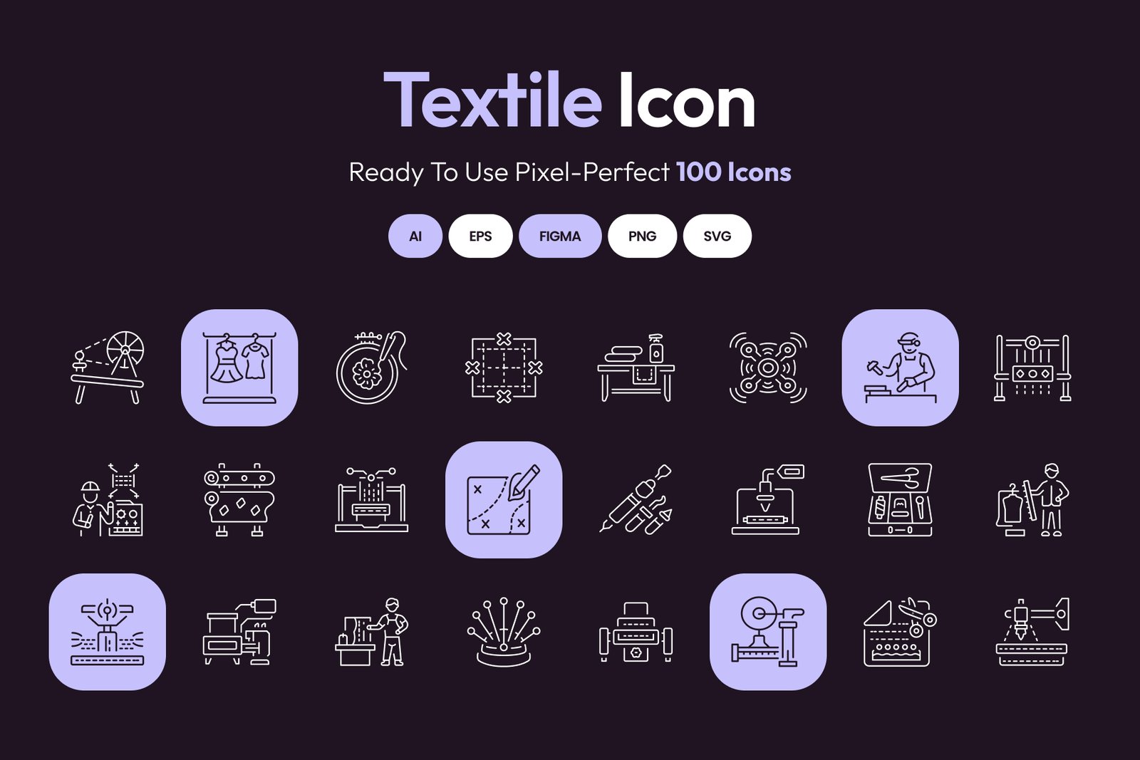 Textile Icon Art Set