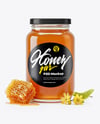 Glass Jar with Linden Honey Mockup