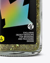 Glass Spice Jar with Dried Basil Mockup