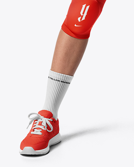 Woman Wearing Full Volleyball Kit with Ball Mockup