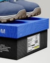 Pair of Hiking Boots on Shoe Box Mockup