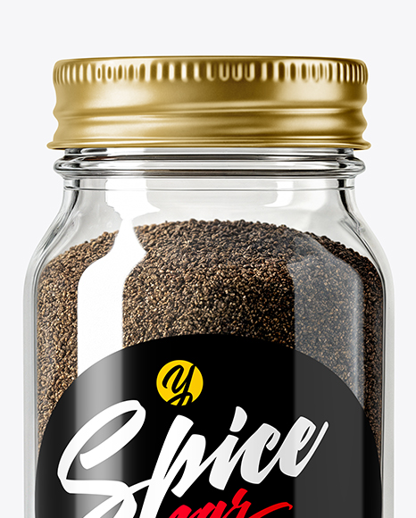 Spice Jar with Grounded Black Pepper Mockup