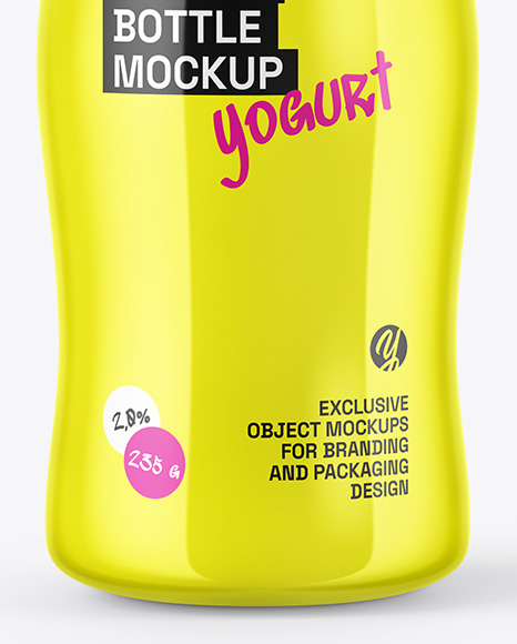 Glossy Yogurt Bottle Mockup