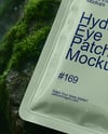 Hydrogel Eye Patch Sachet on Wet Moss Mockup