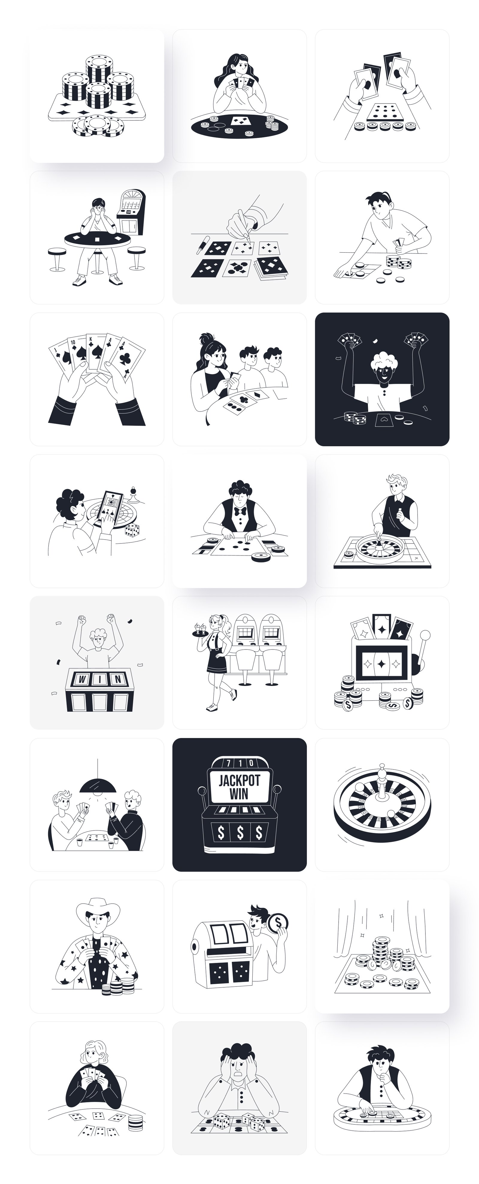 Gambling Cheater Drawing Illustrations
