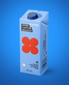 1L Carton Drink Box Mockup - Half Side view