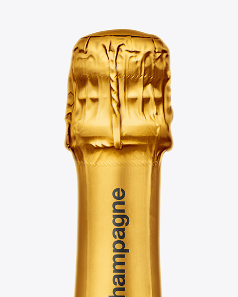 Green Glass Champagne Bottle Mockup
