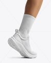 Running Shoe on Women's Leg Mockup